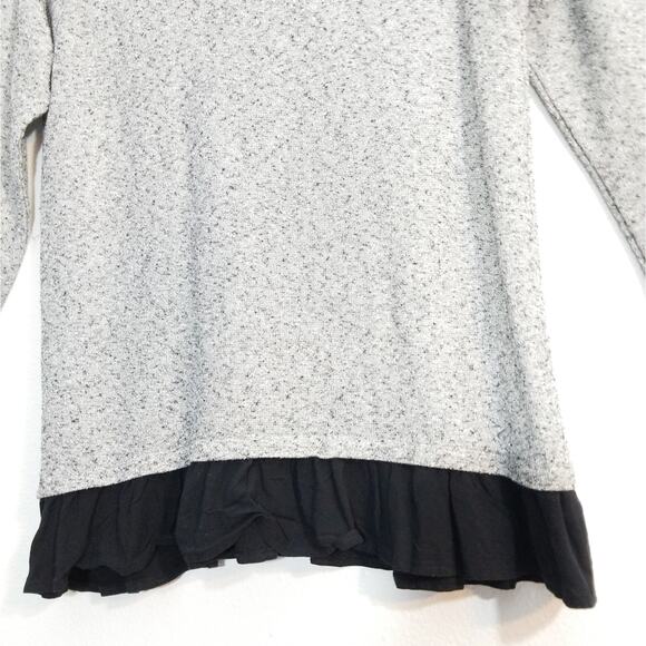 Kate & Mallory gray knit black insert tie back top S - Picture 4 of 10